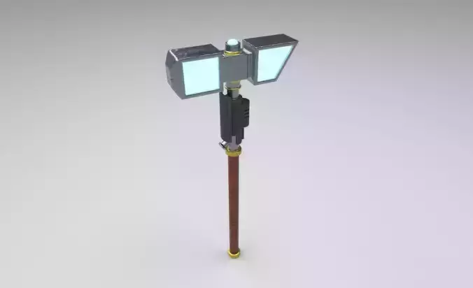 Stylized sci-fi force hammer Low-poly 3D model