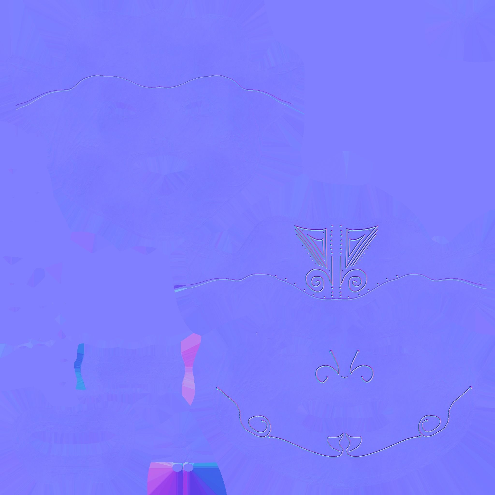 Oni Mask -2 Red White - Hannya Fantasy Character Design Low-poly 3D model_20