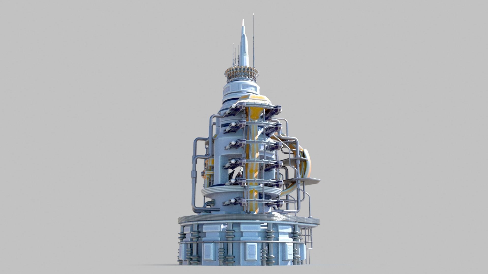 SciFi military headquarters 3D model_5