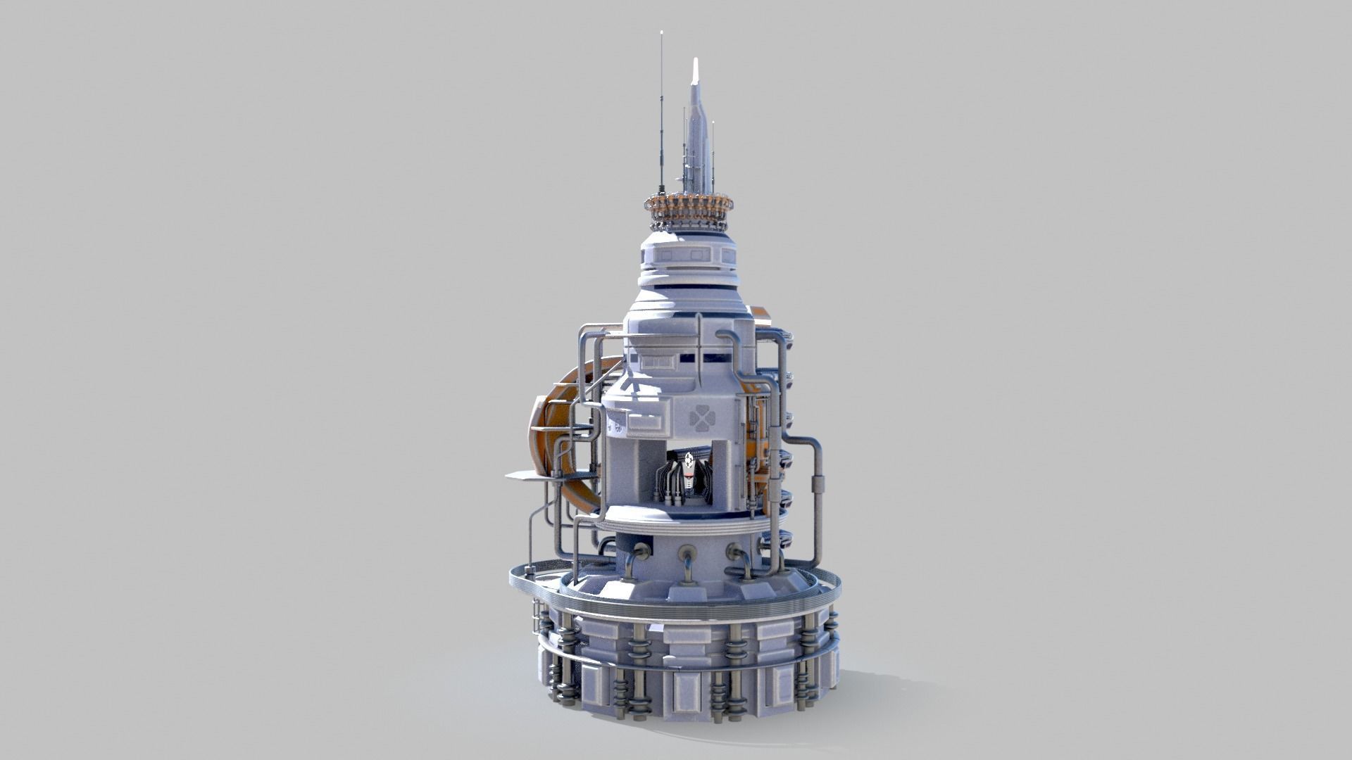 SciFi military headquarters 3D model_3