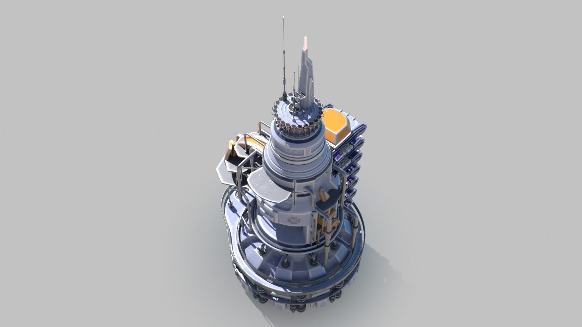 SciFi military headquarters 3D model_7