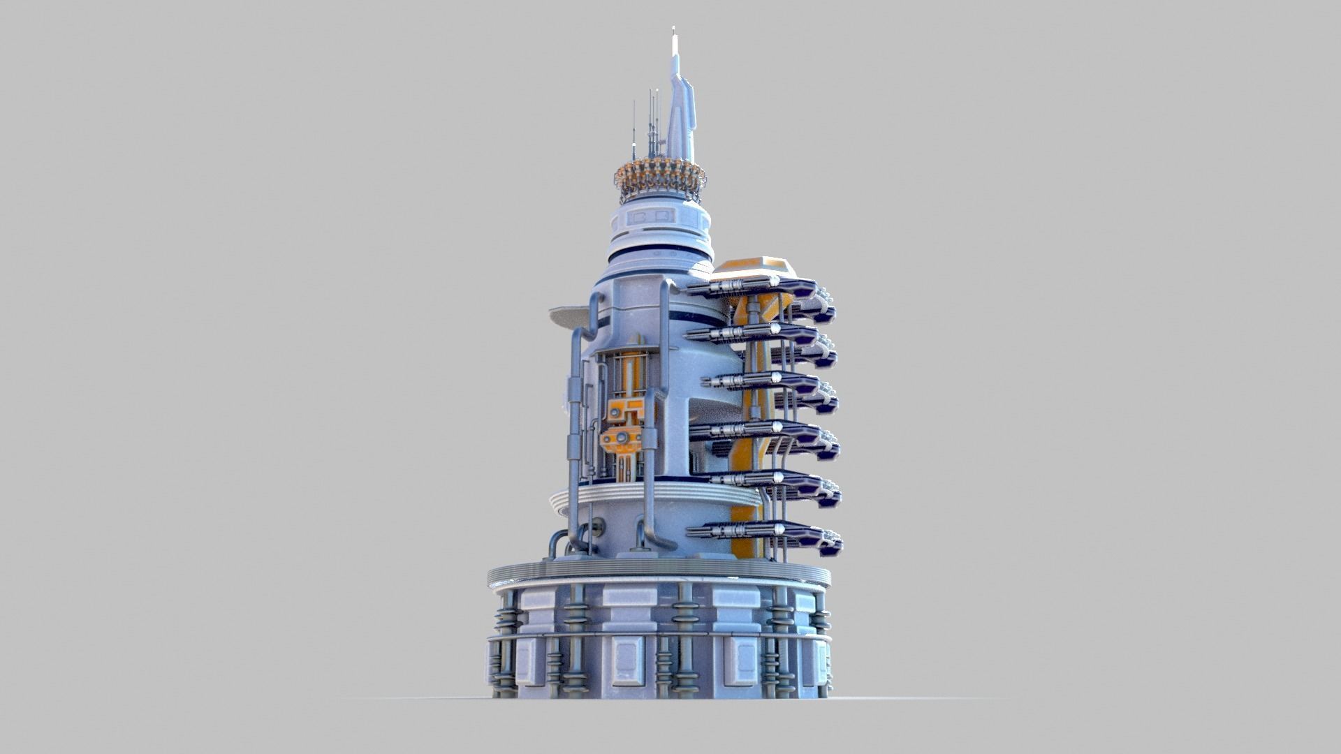 SciFi military headquarters 3D model_6