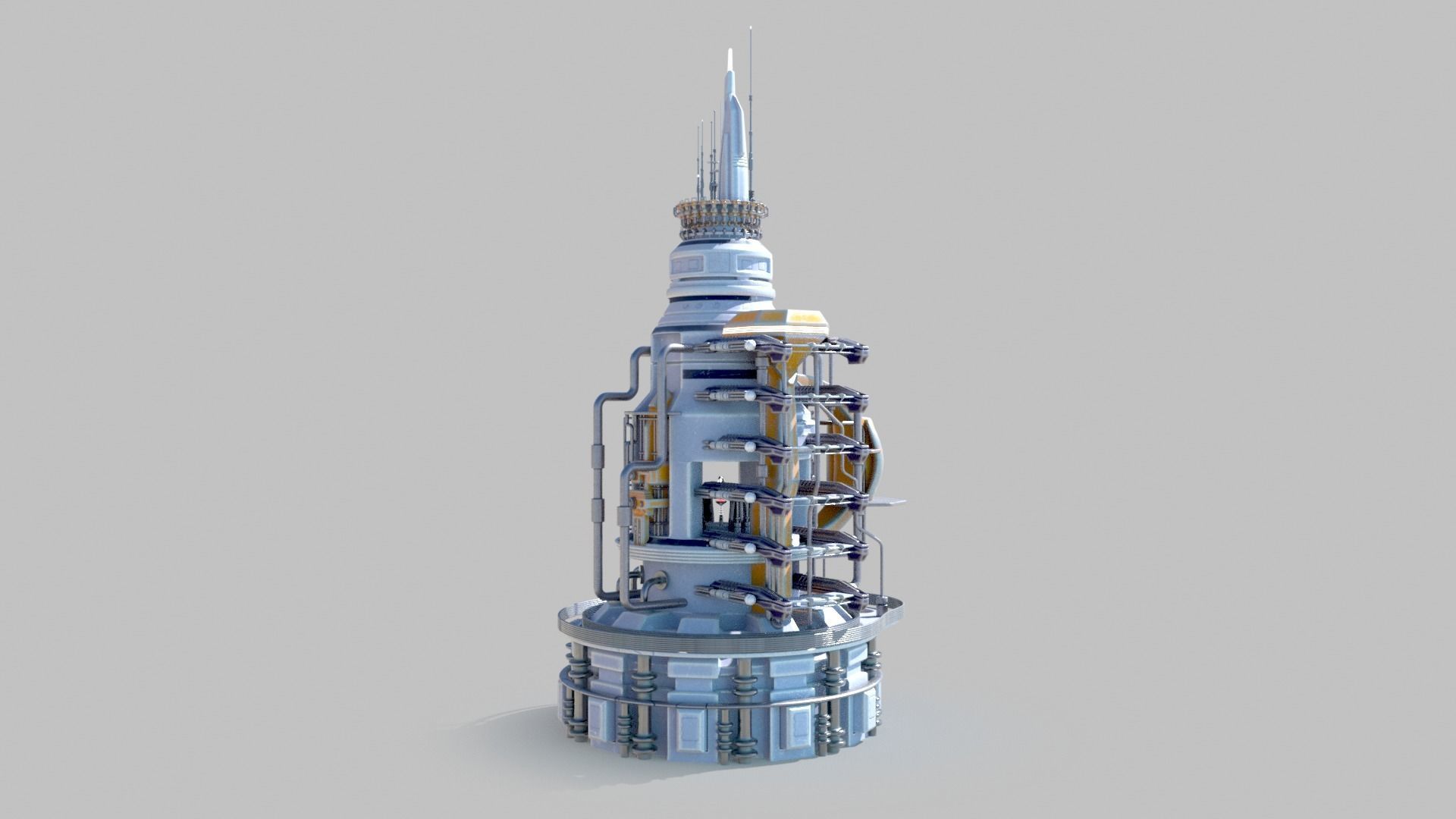 SciFi military headquarters 3D model_1