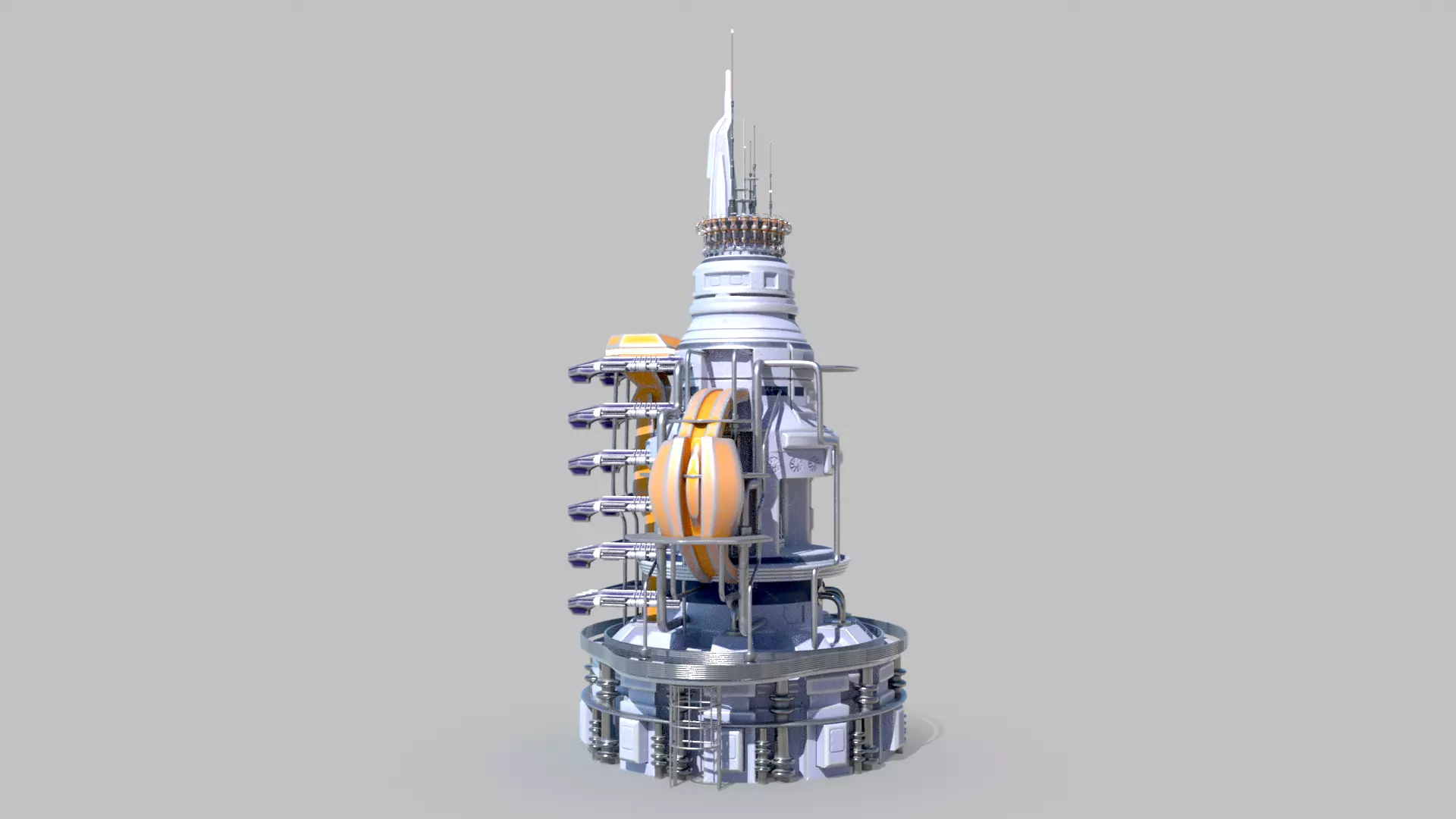 SciFi military headquarters 3D model_0