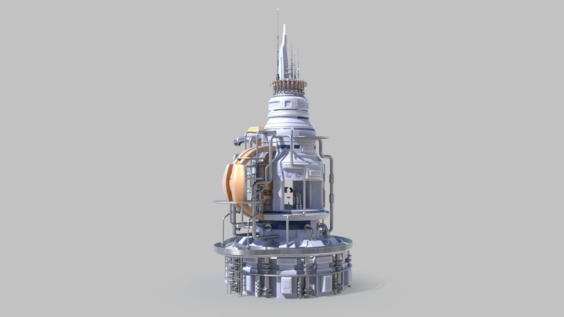 SciFi military headquarters 3D model_4