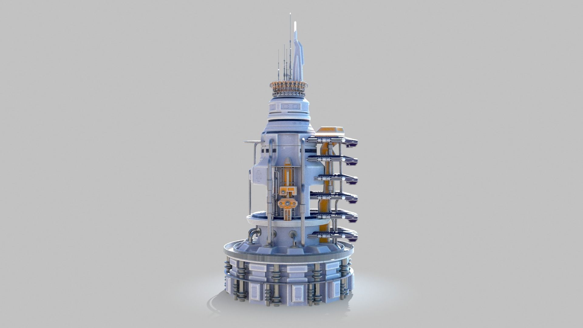 SciFi military headquarters 3D model_2