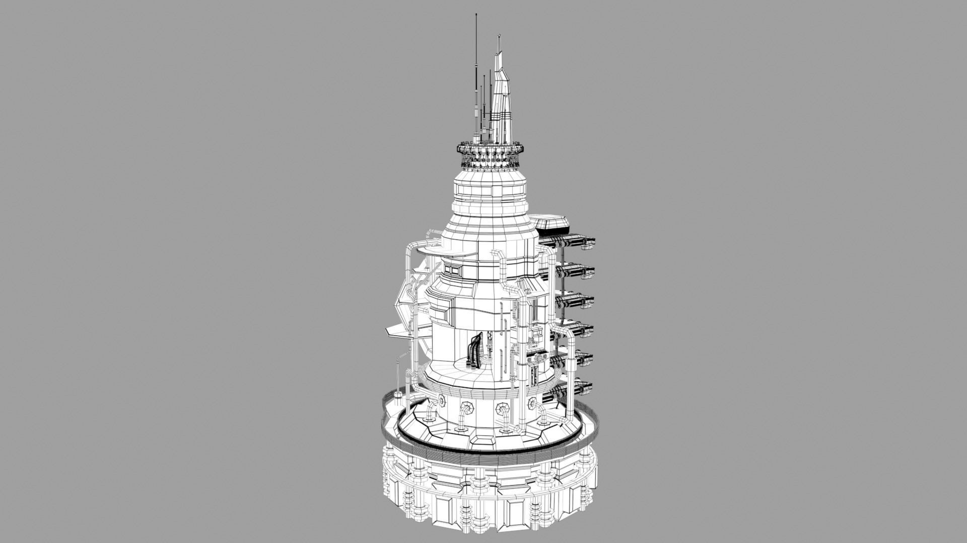 SciFi military headquarters 3D model_20