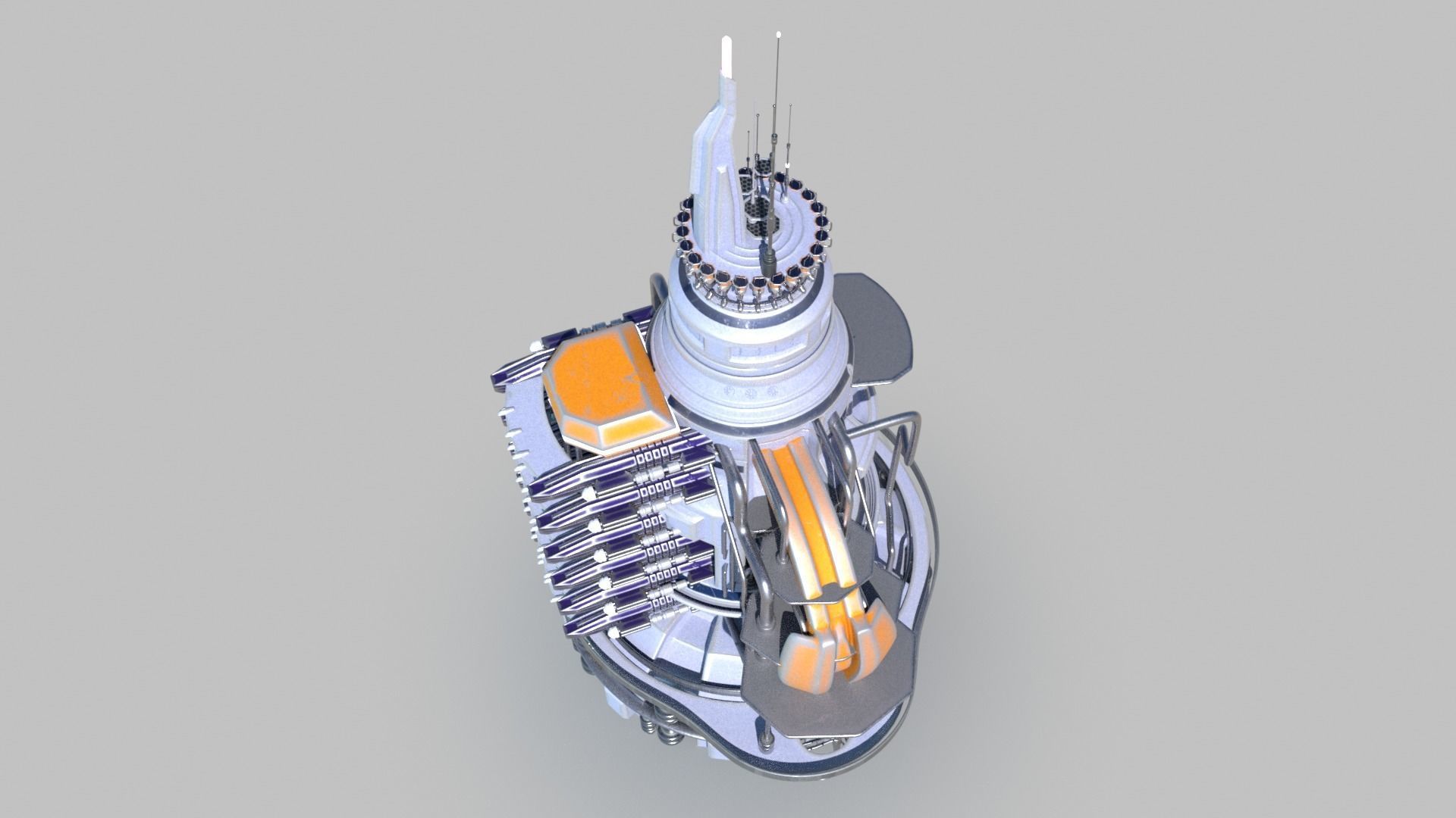 SciFi military headquarters 3D model_8