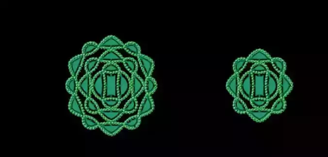 Pendant Set 8 two embroidered ornaments