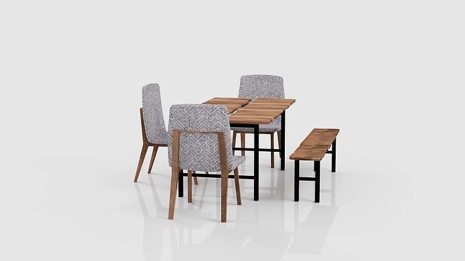 Table and chairs 3D model