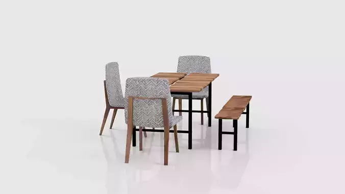Table and chairs 3D model