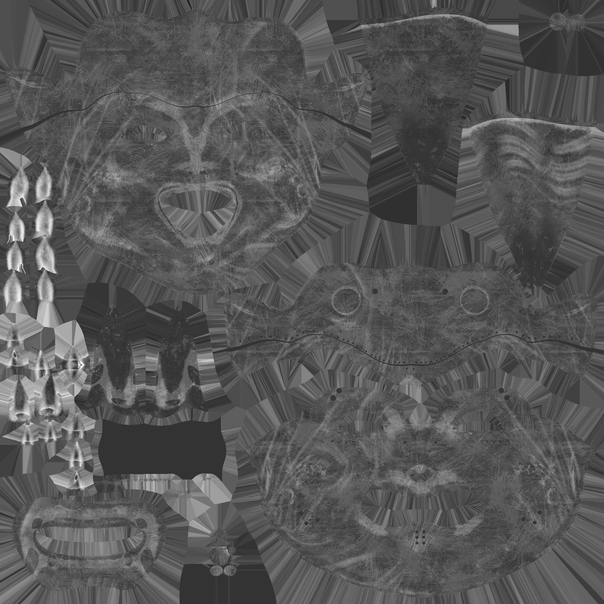 Oni Mask 07 White Full - Hannya Fantasy Character Design Low-poly 3D model_16