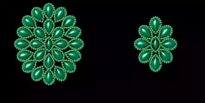 Pendant Set 9 emerald bead designs