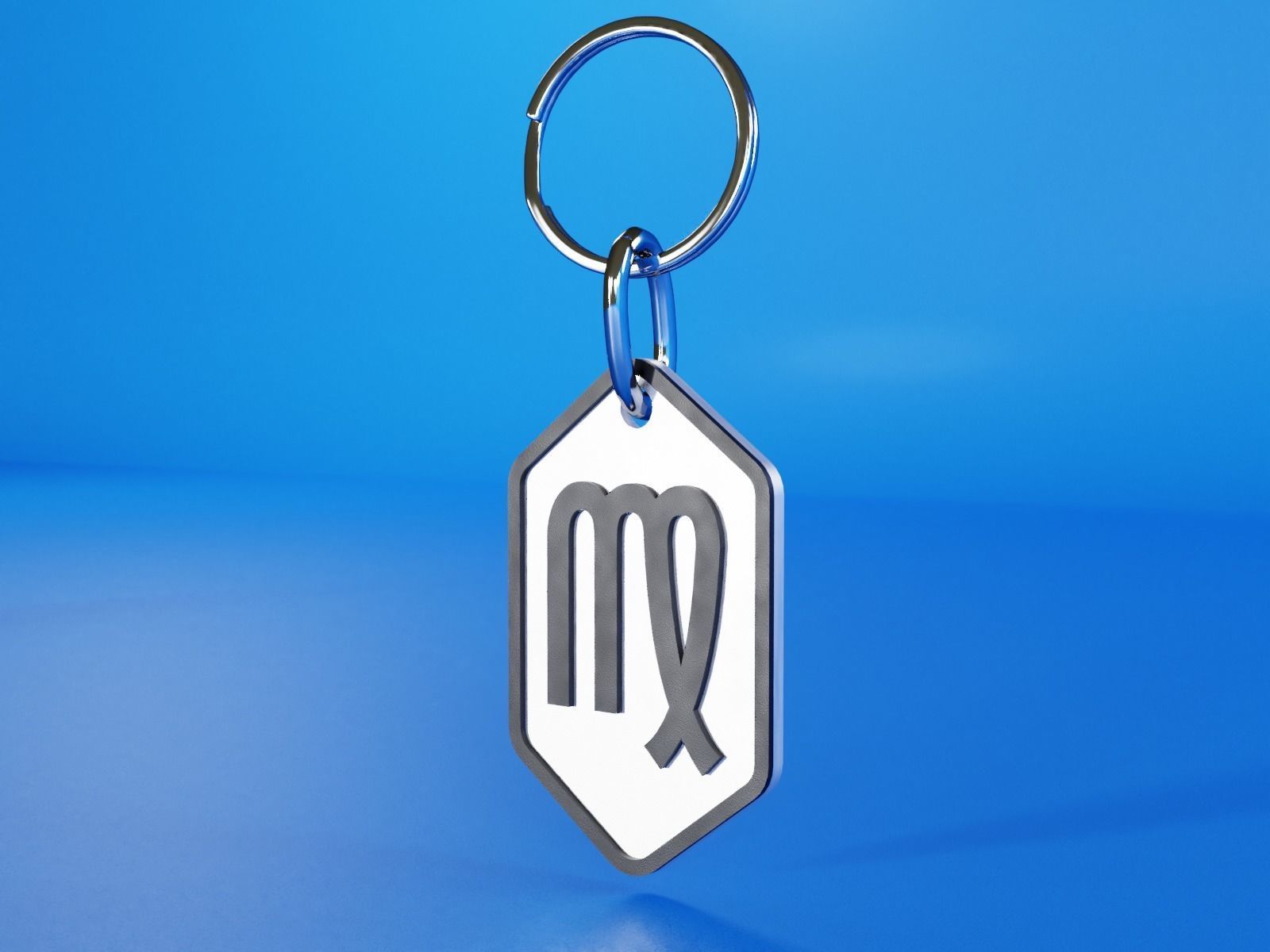Virgo pendant key ring 3D print model_4