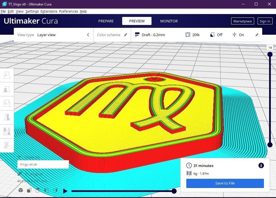 Virgo pendant key ring 3D print model_12