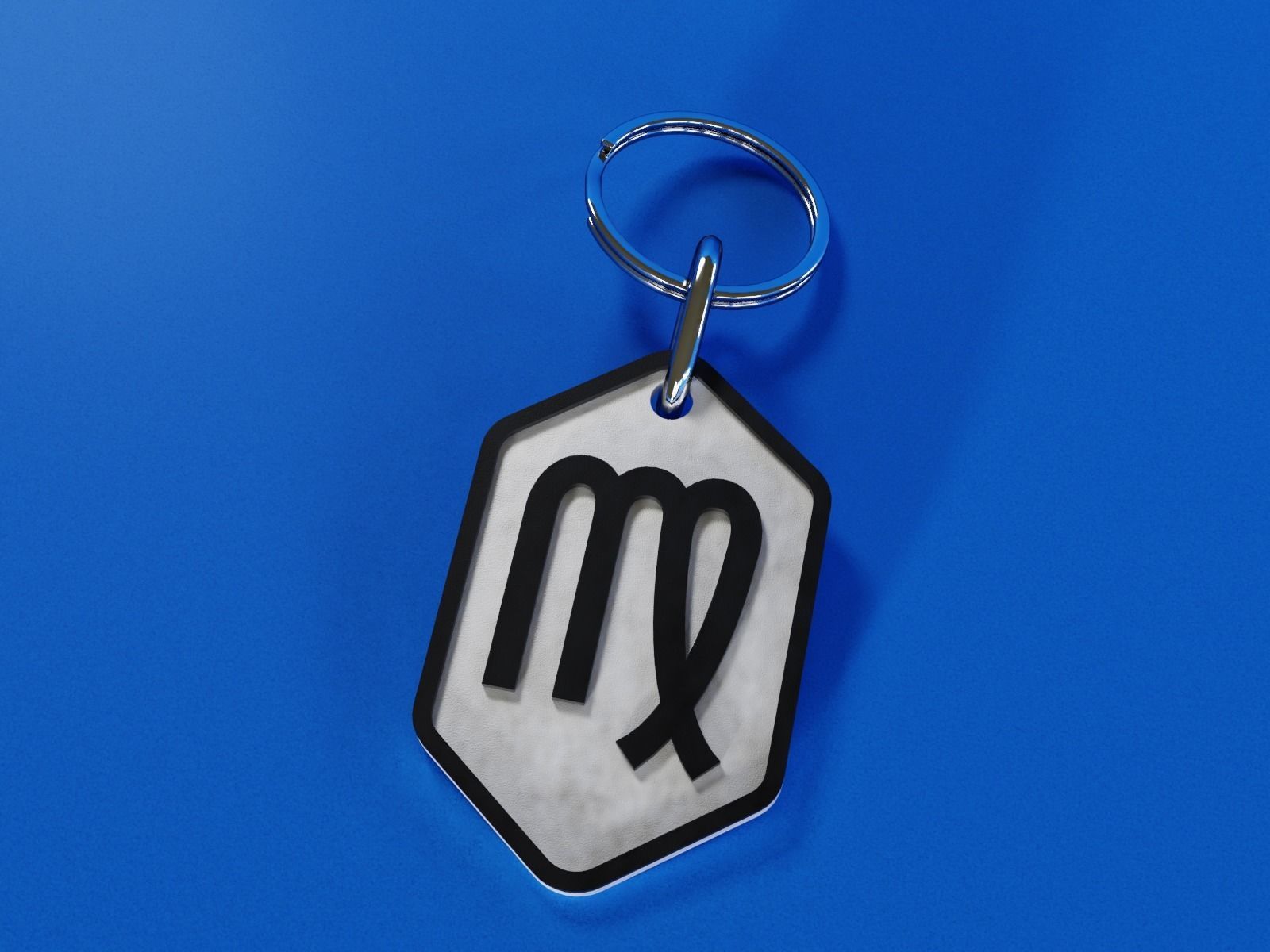 Virgo pendant key ring 3D print model_10