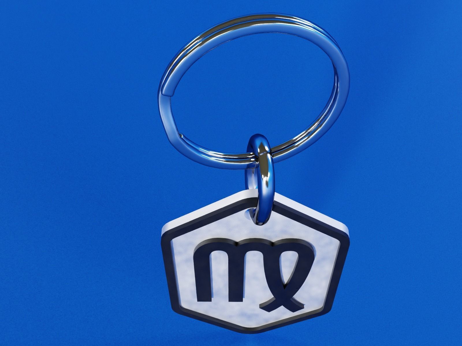 Virgo pendant key ring 3D print model_5