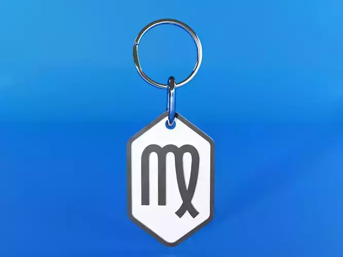 Virgo pendant key ring 3D print model