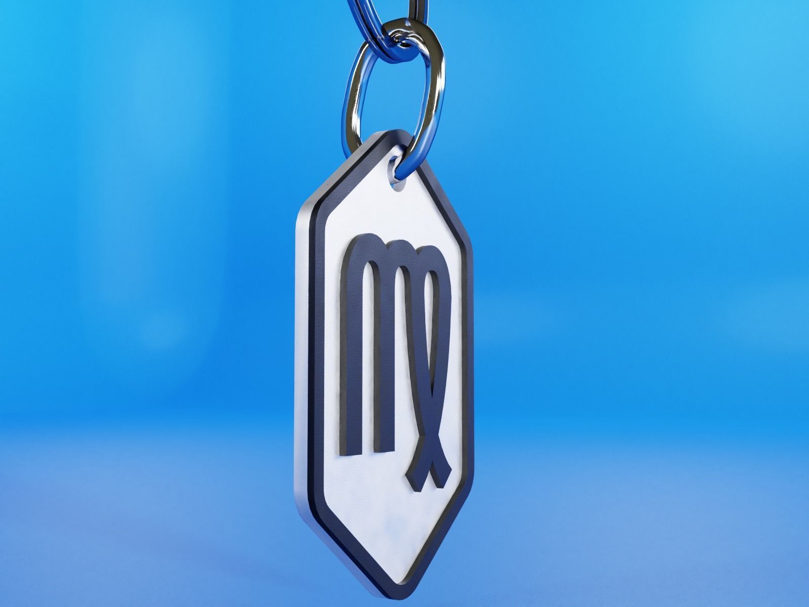 Virgo pendant key ring 3D print model_7