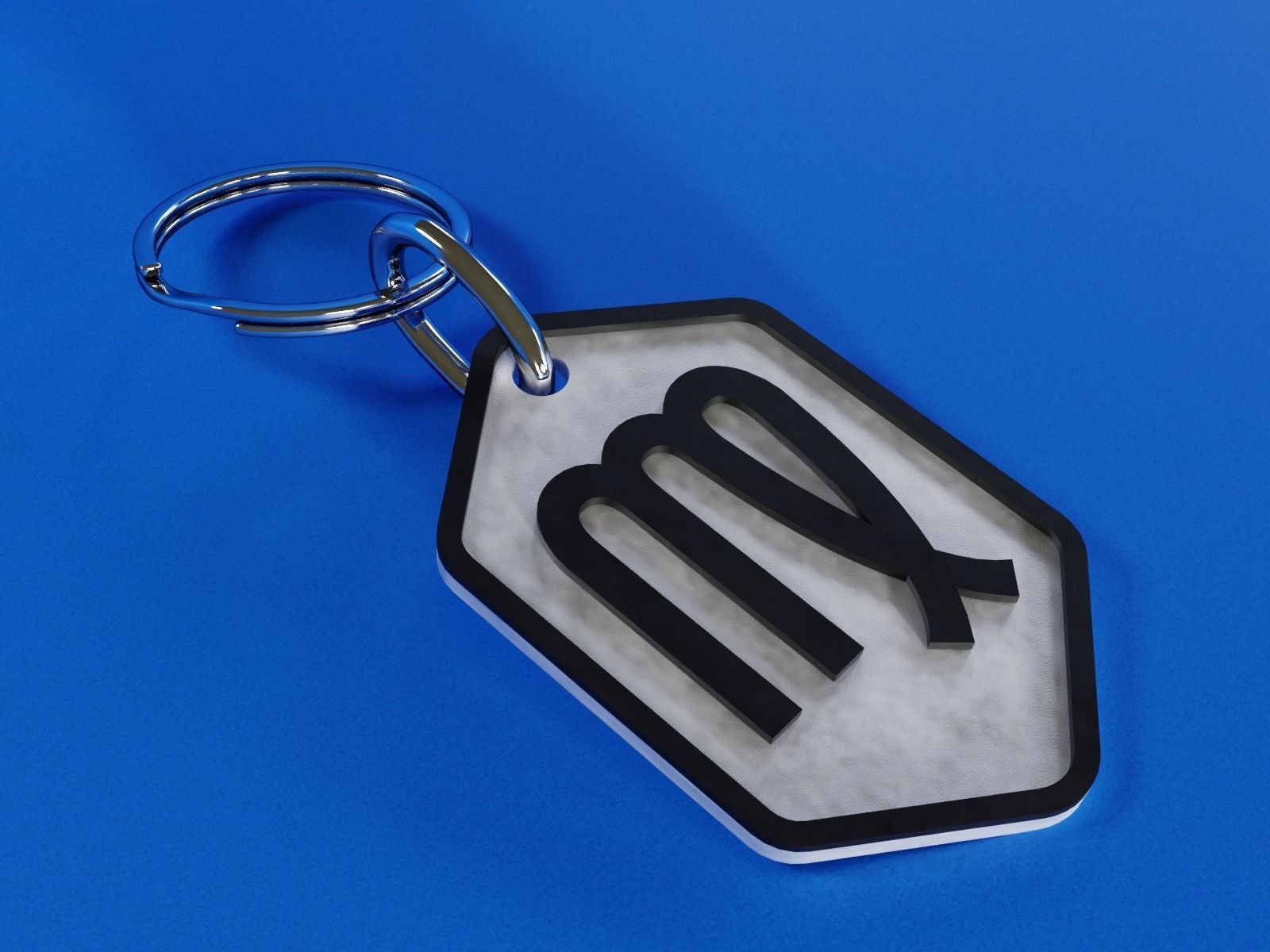 Virgo pendant key ring 3D print model_3