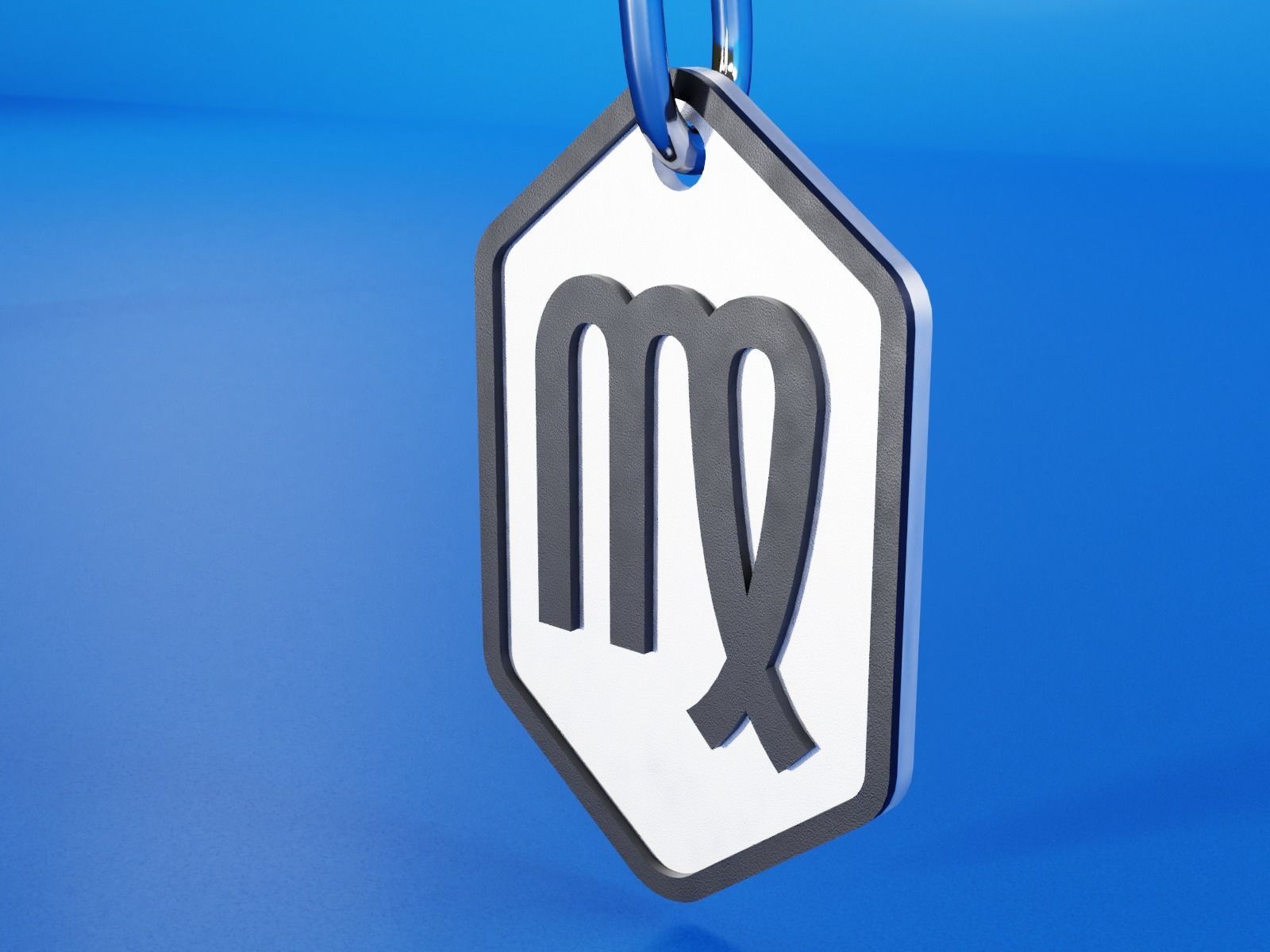 Virgo pendant key ring 3D print model_6