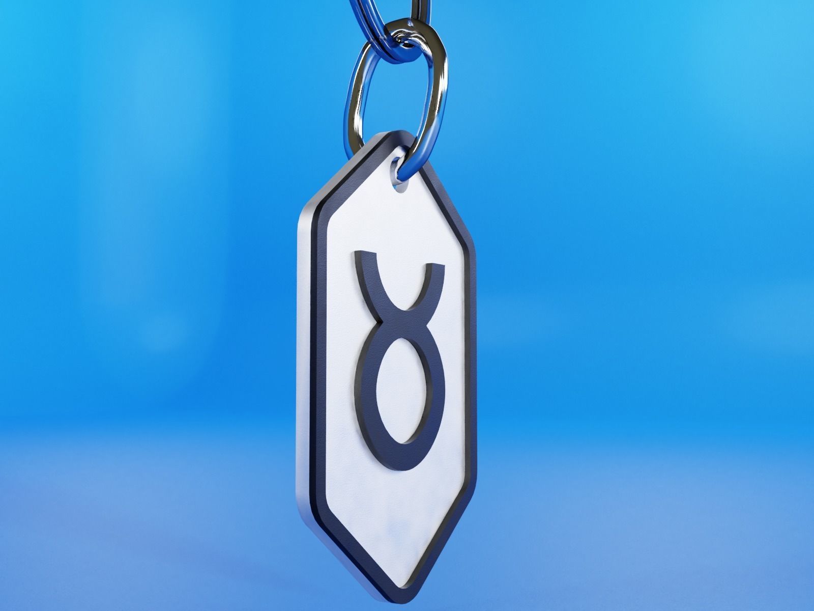 Taurus pendant key ring 3D print model_8