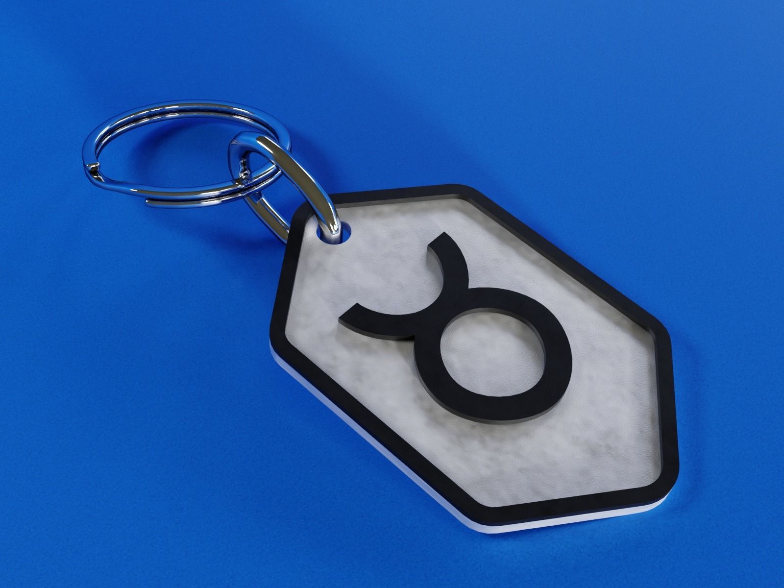Taurus pendant key ring 3D print model_4
