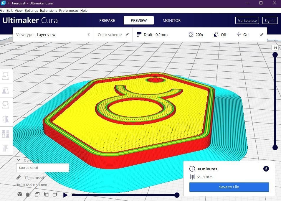 Taurus pendant key ring 3D print model_12