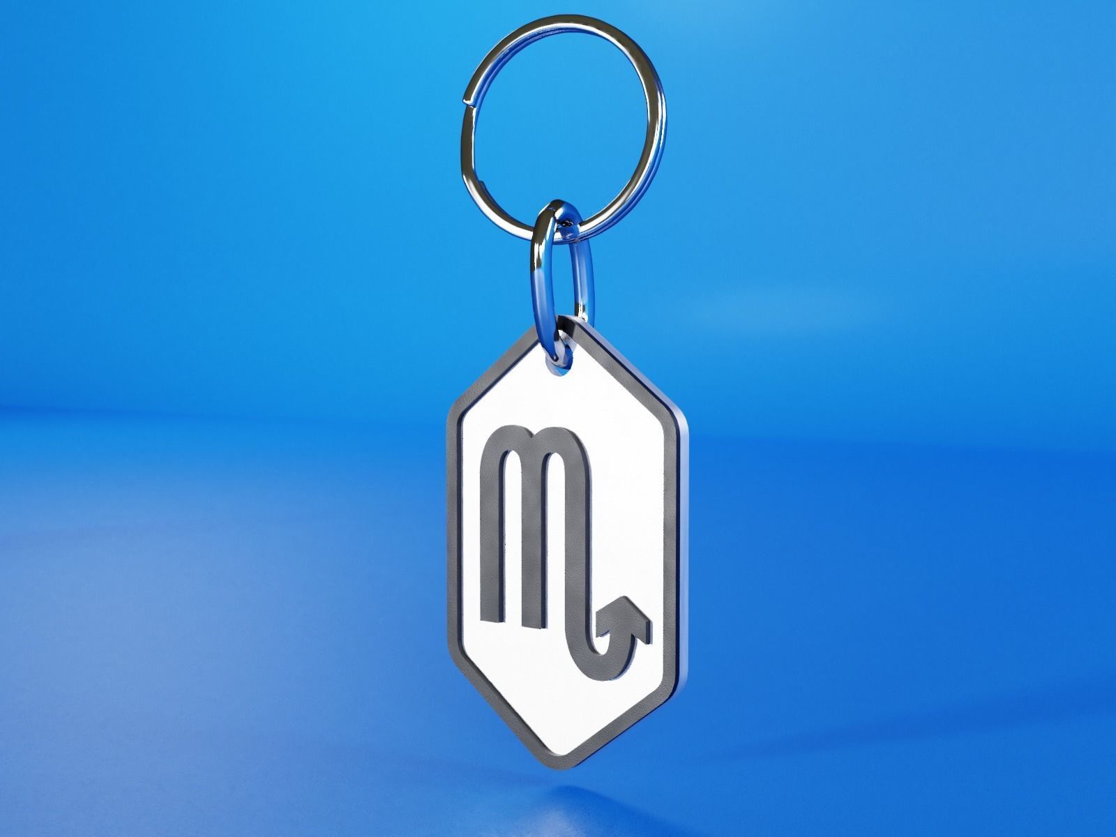 Scorpio pendant key chain 3D print model_4