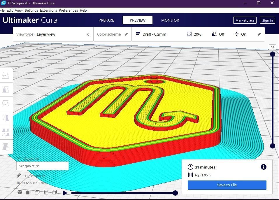 Scorpio pendant key chain 3D print model_14