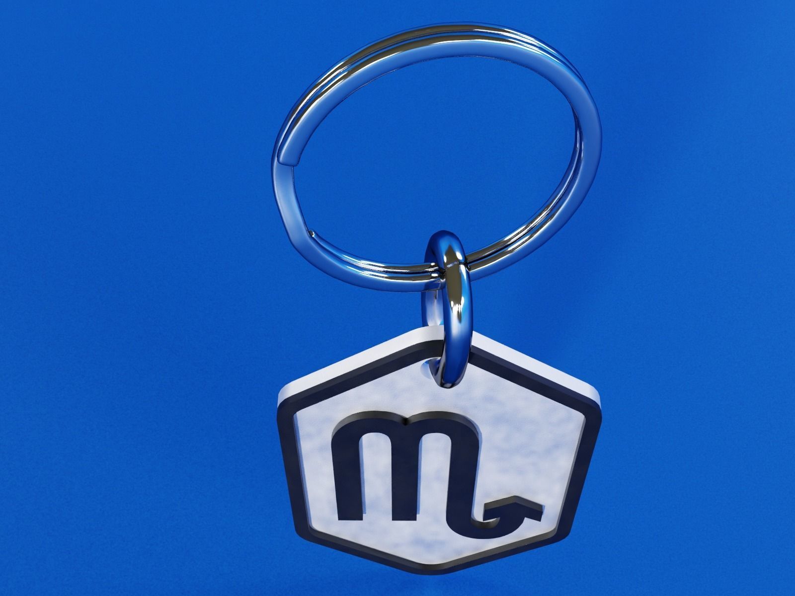 Scorpio pendant key chain 3D print model_5
