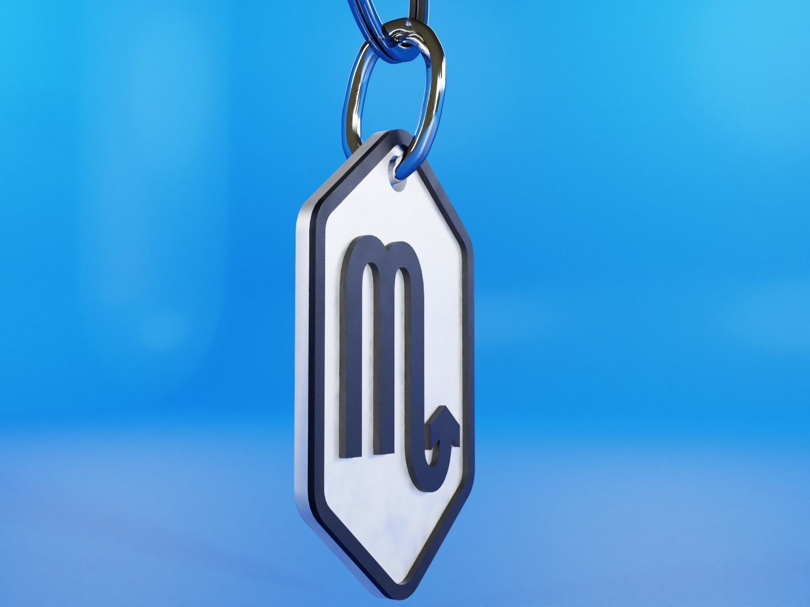 Scorpio pendant key chain 3D print model_7