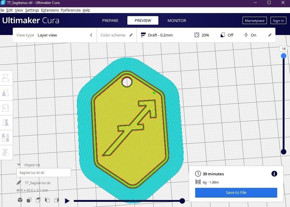 Sagitarius pendant key ring 3D print model_1