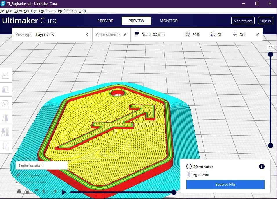 Sagitarius pendant key ring 3D print model_12