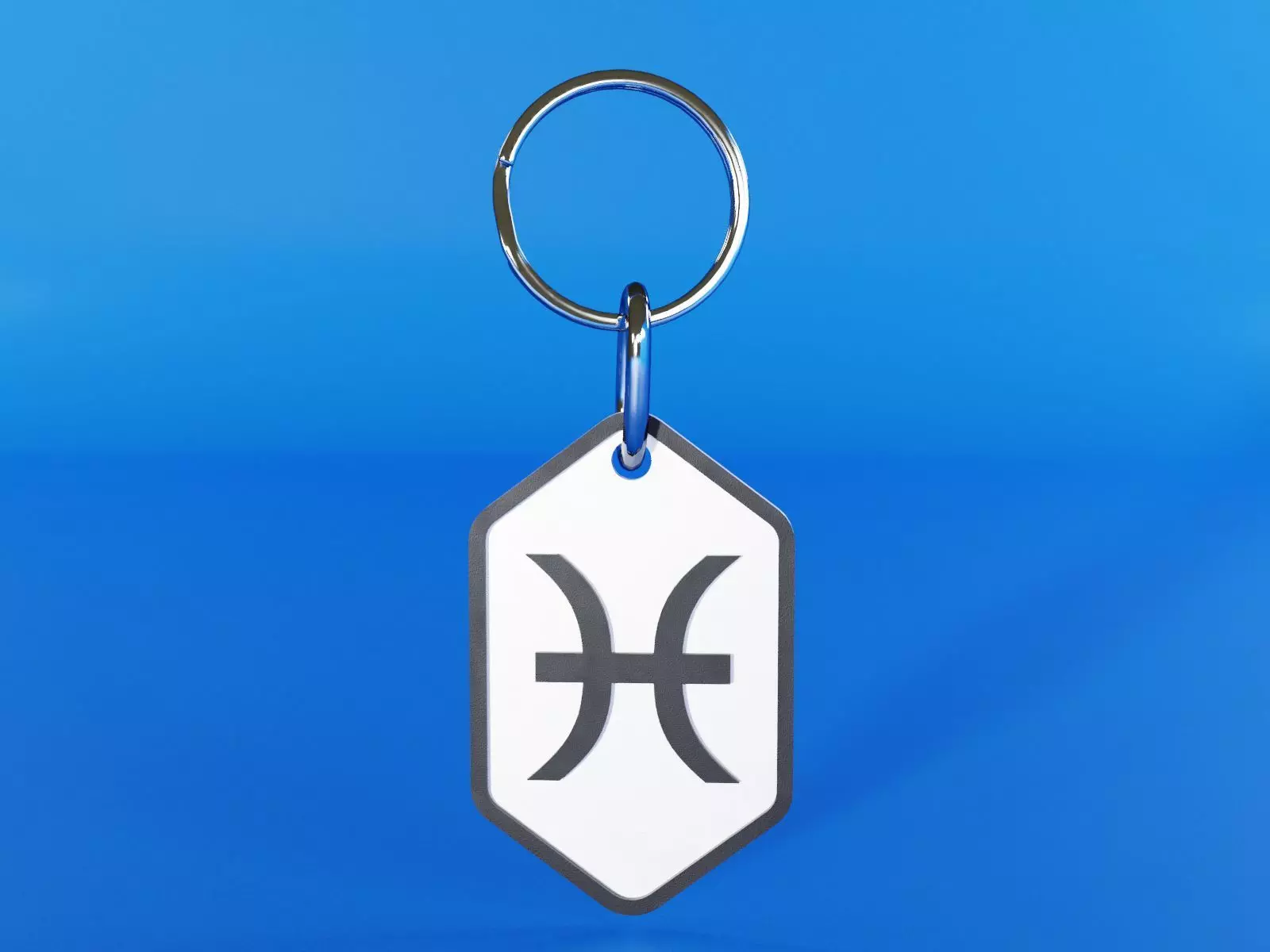Pisces pendant key ring 3D print model_0