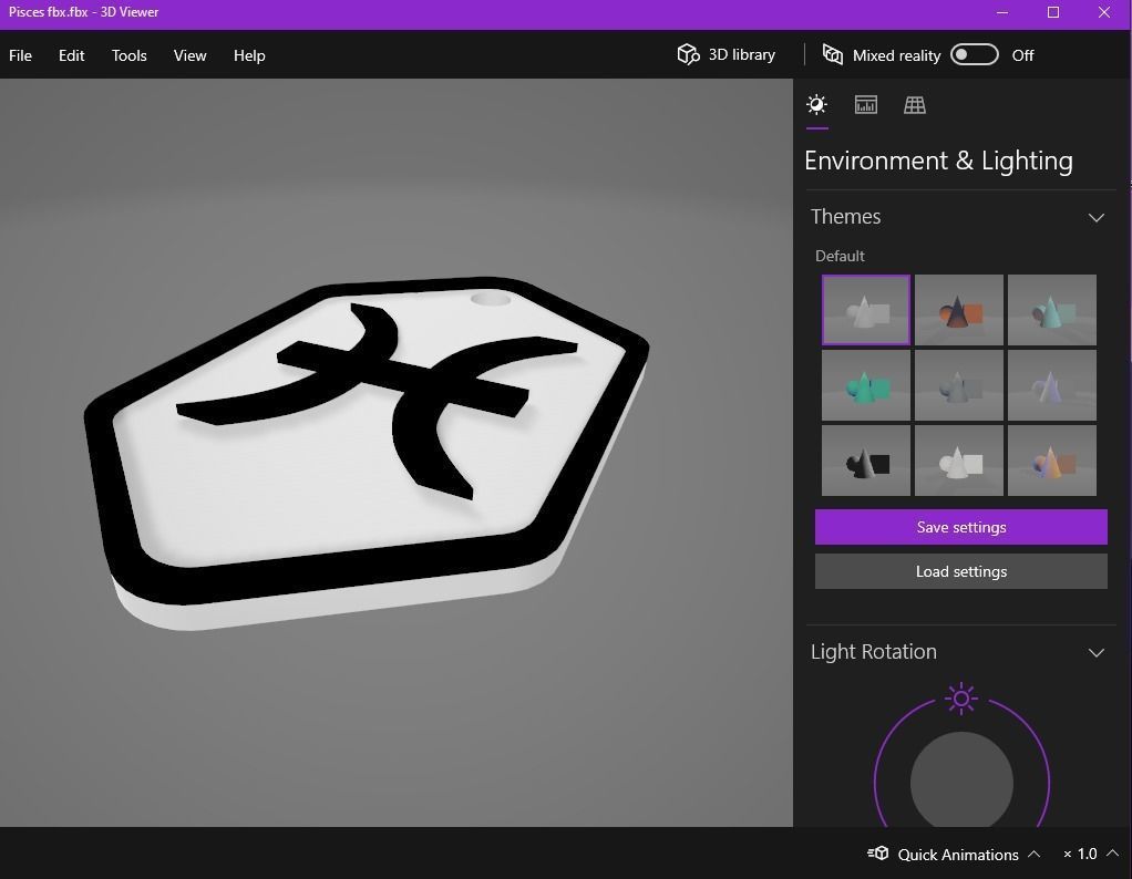 Pisces pendant key ring 3D print model_18