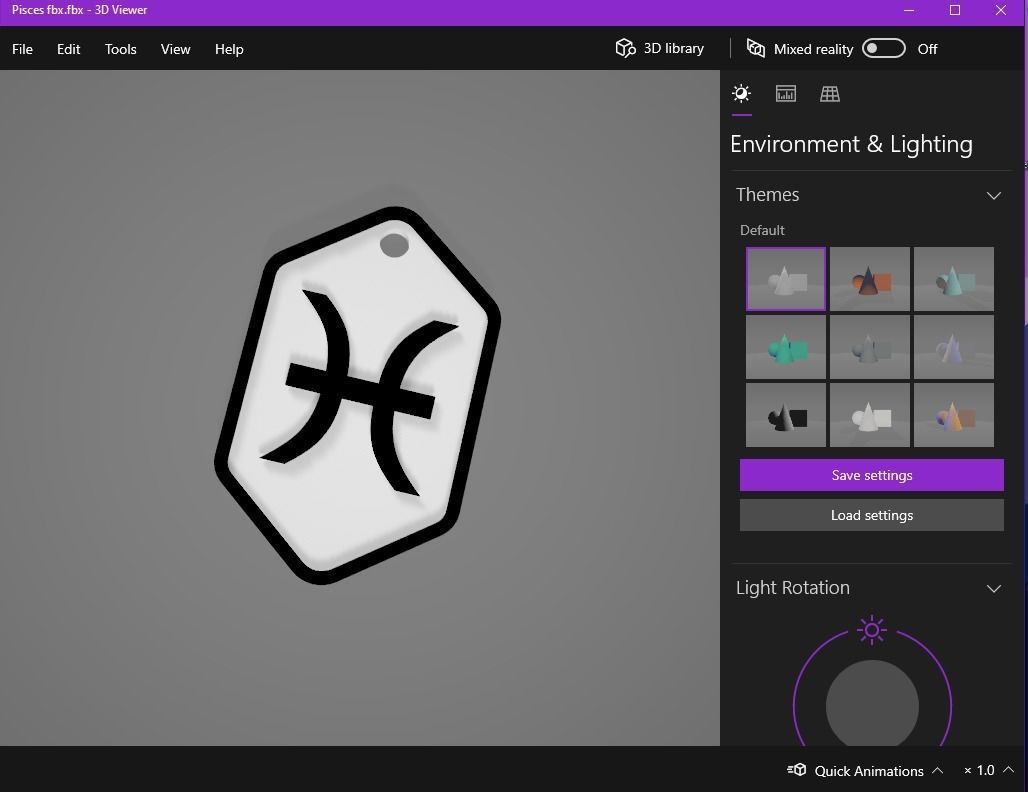 Pisces pendant key ring 3D print model_17