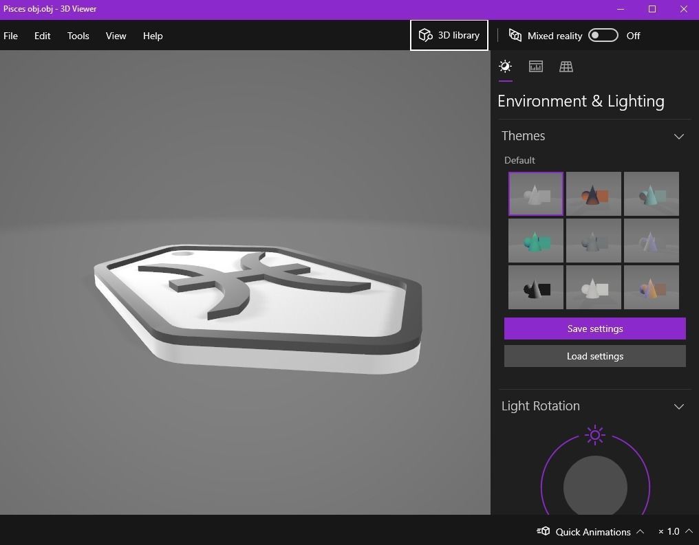 Pisces pendant key ring 3D print model_15