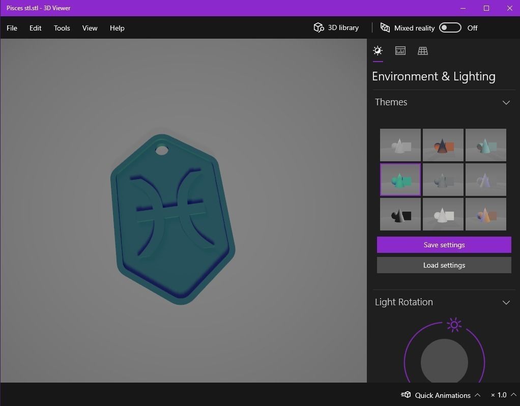 Pisces pendant key ring 3D print model_13