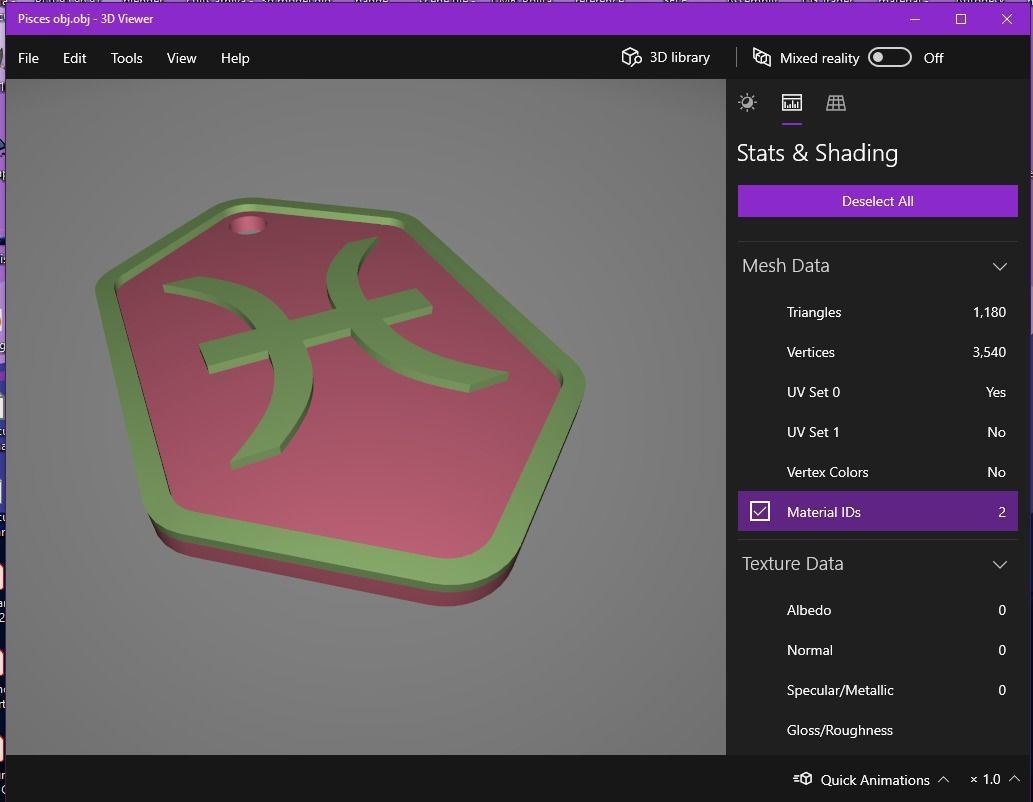 Pisces pendant key ring 3D print model_16