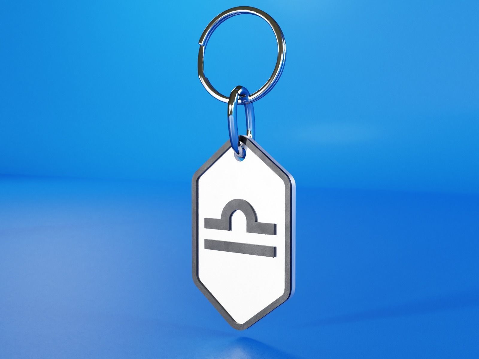 Libra pendant key ring 3D print model_2
