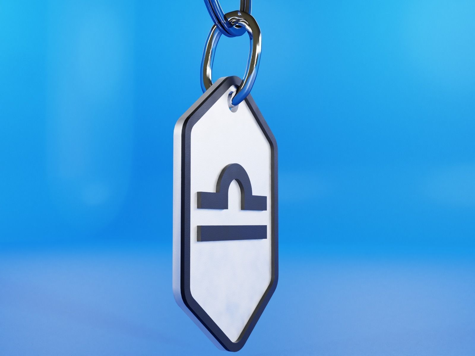 Libra pendant key ring 3D print model_5
