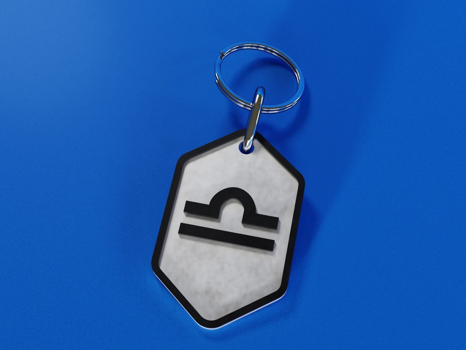 Libra pendant key ring 3D print model_8