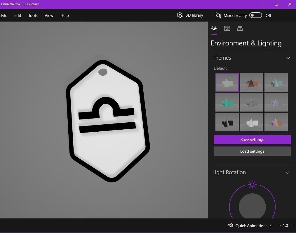 Libra pendant key ring 3D print model_20