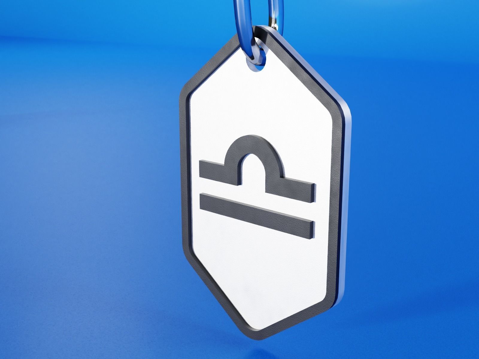 Libra pendant key ring 3D print model_4