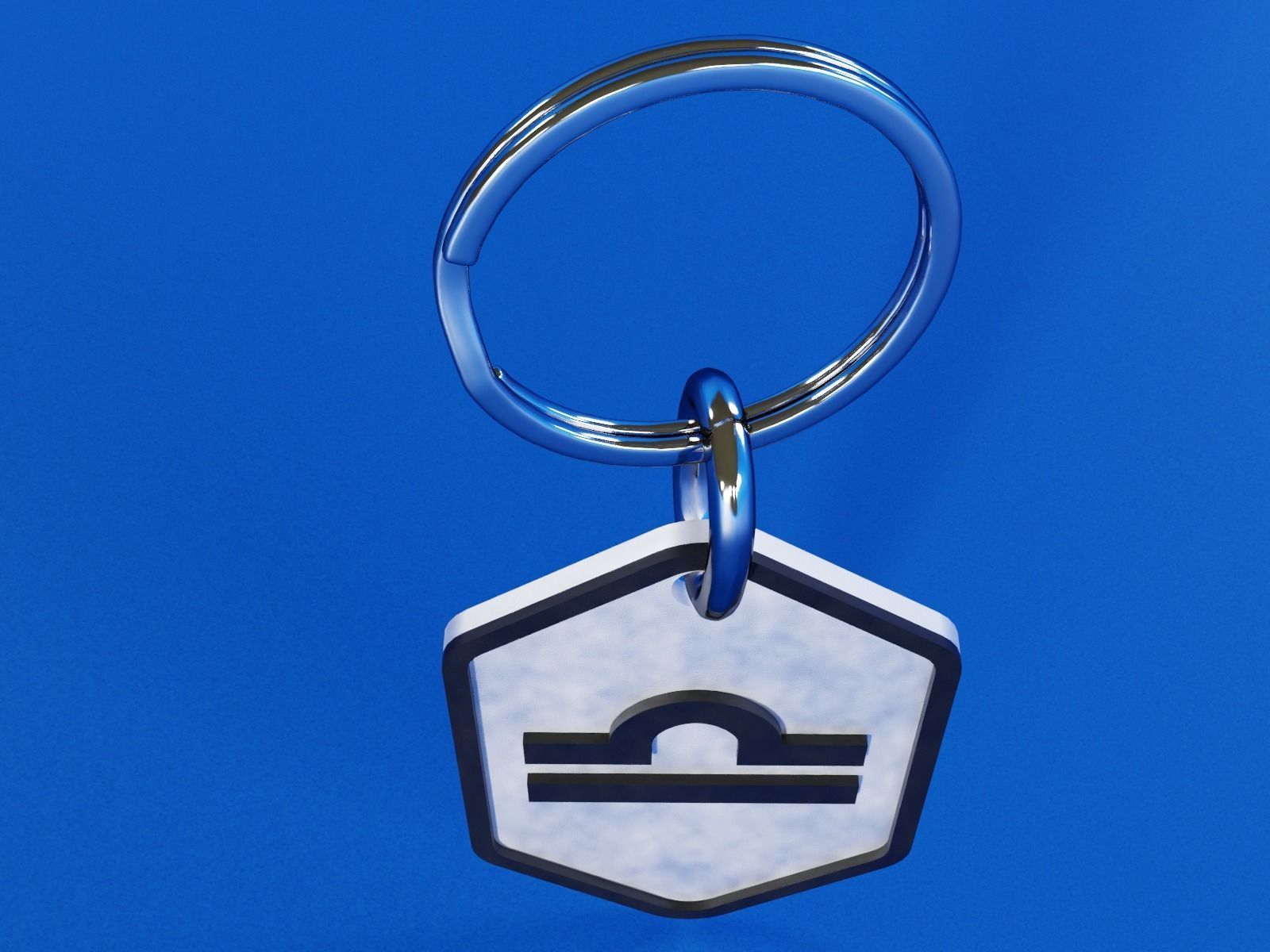 Libra pendant key ring 3D print model_3