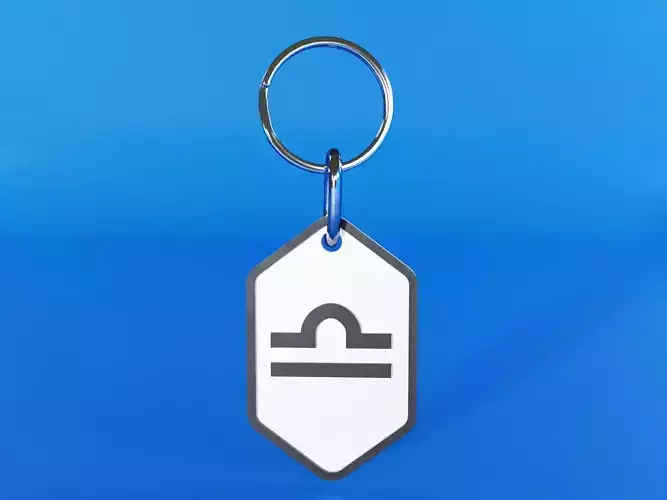 Libra pendant key ring 3D print model