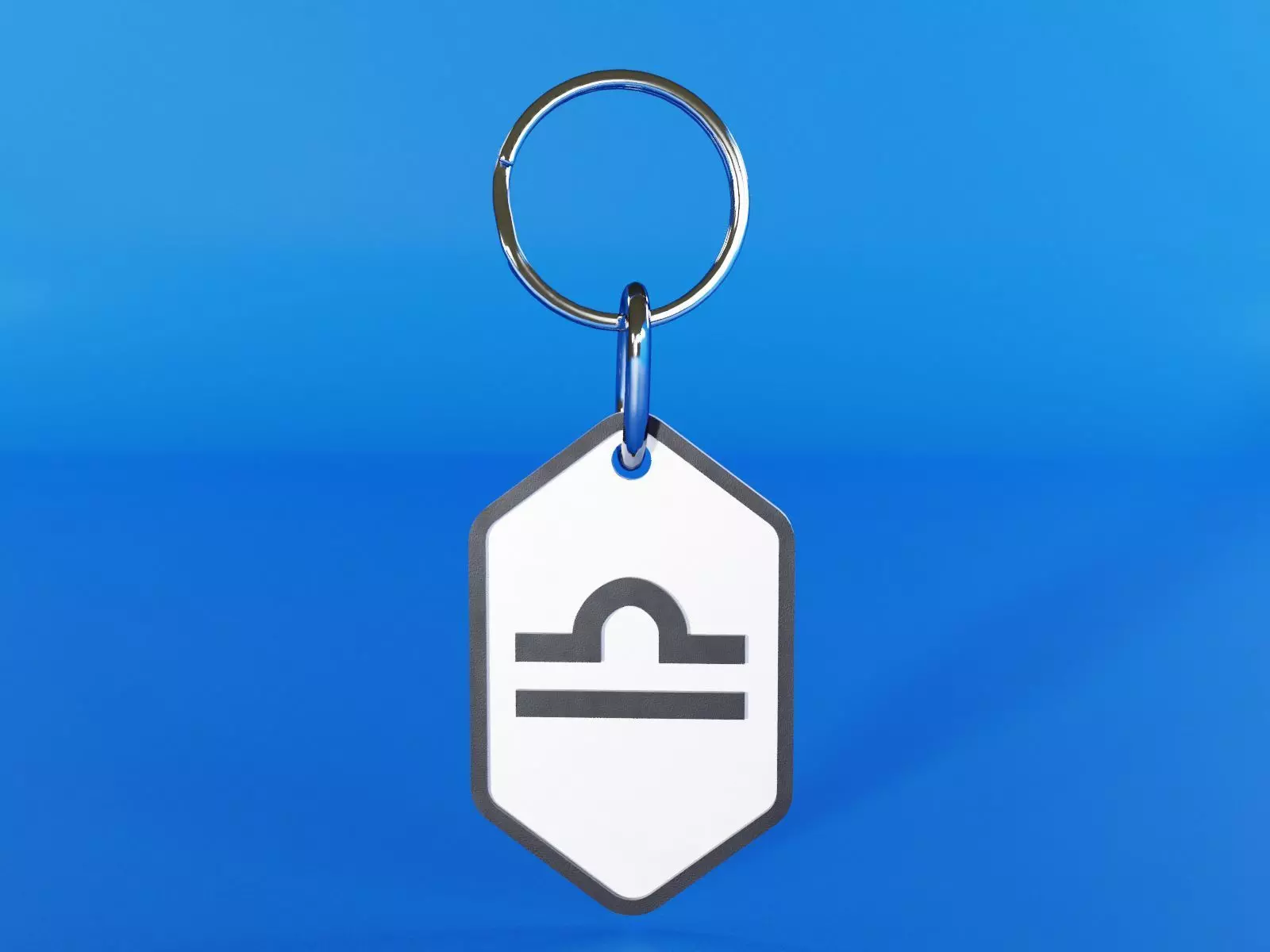 Libra pendant key ring 3D print model_0