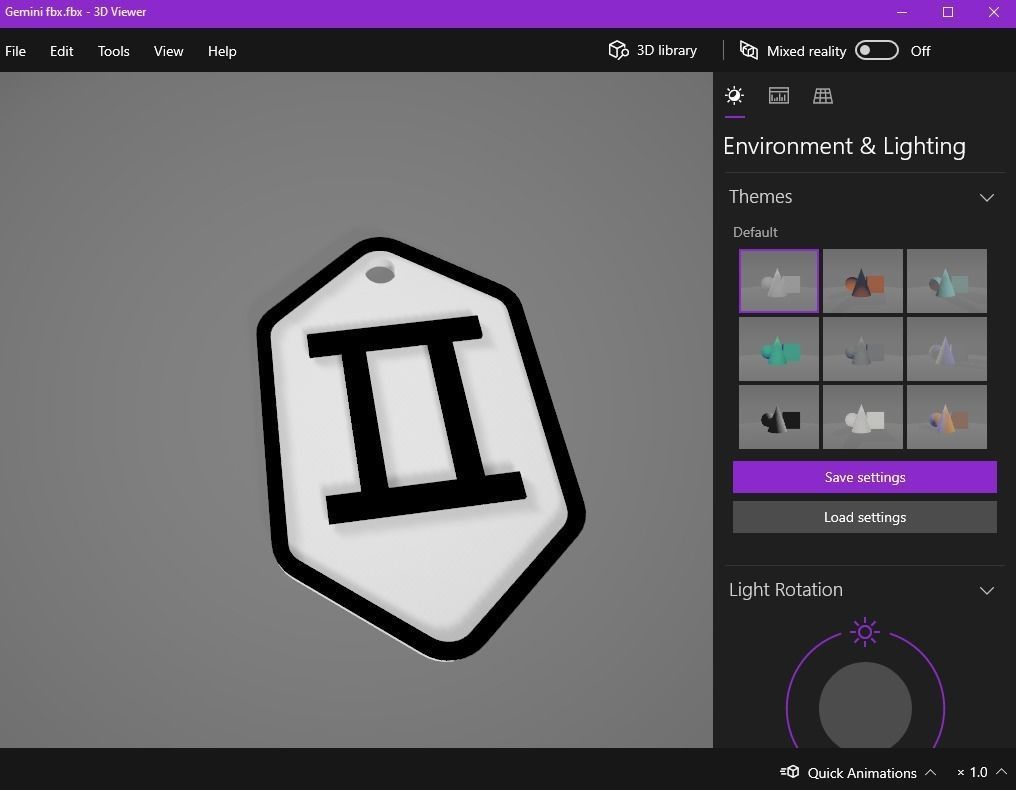 Gemini pendant key ring 3D print model_16