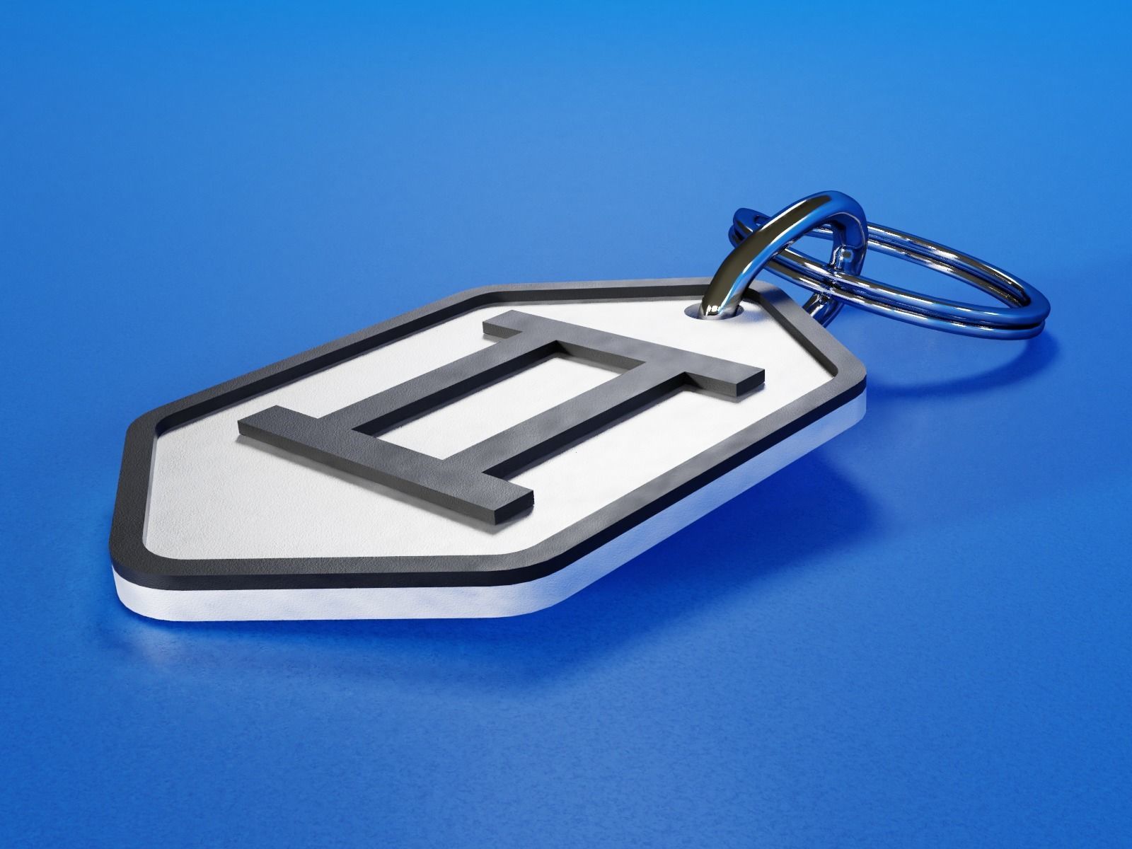 Gemini pendant key ring 3D print model_4
